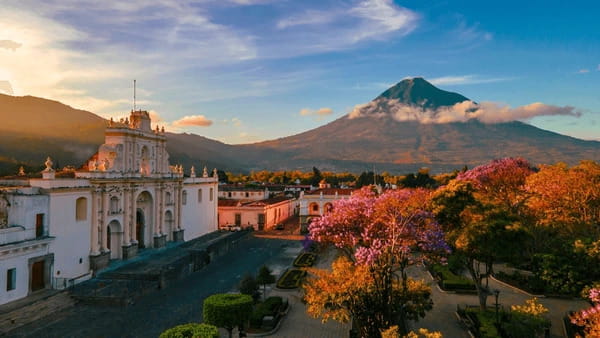 Antigua Guatemala mountain and volcano landscape