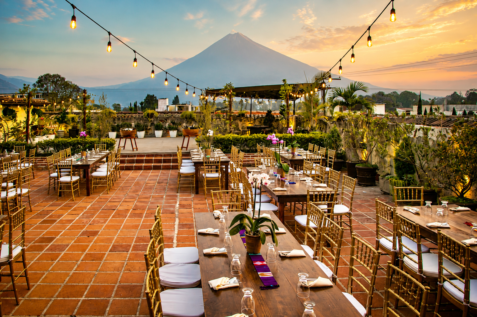 Roof Garden sunset view in Antigua